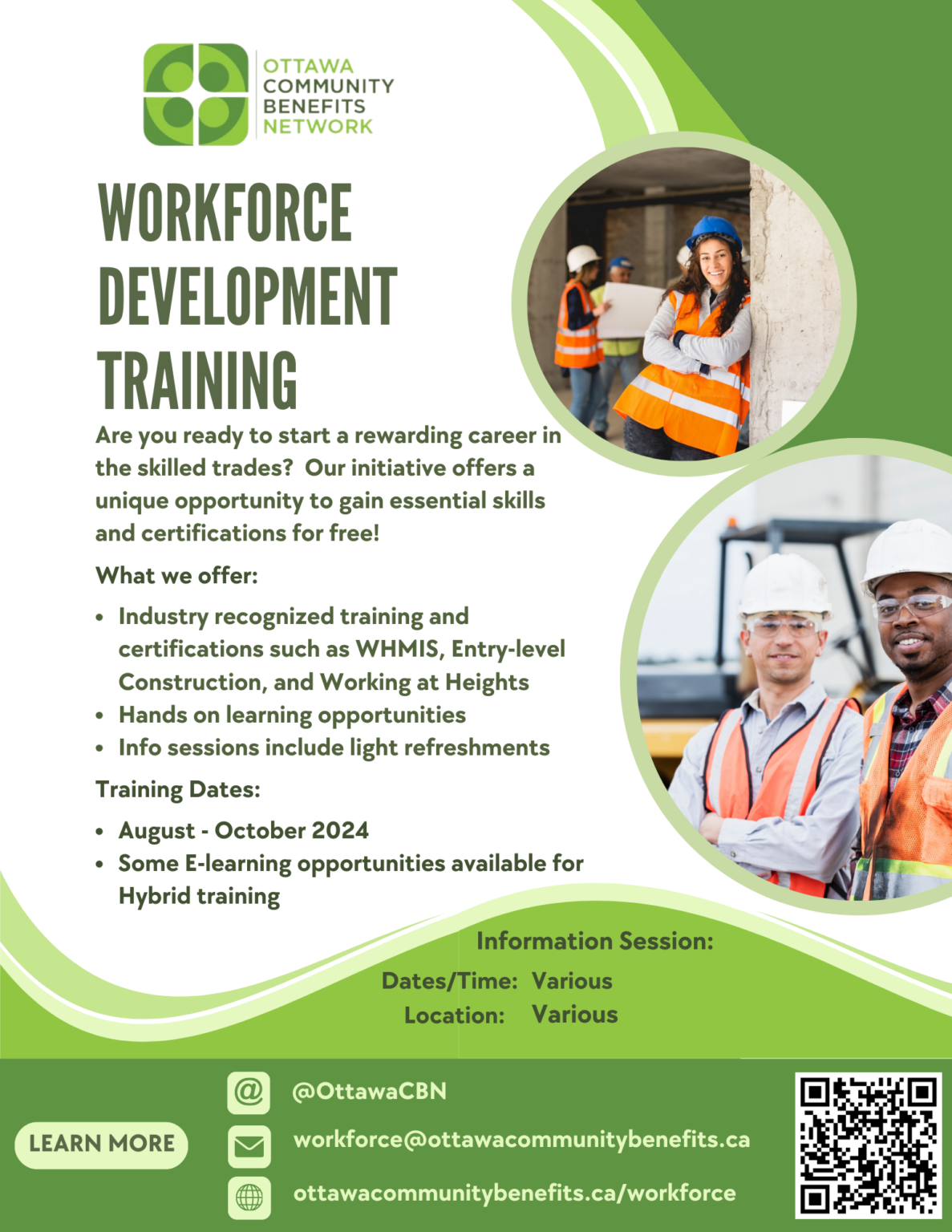 Workforce Development Program Poster – Ottawa Community Benefits Network